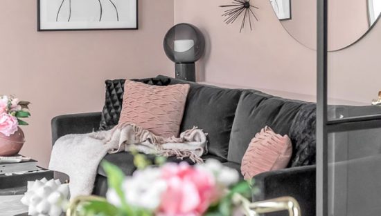 deco salon noir rose