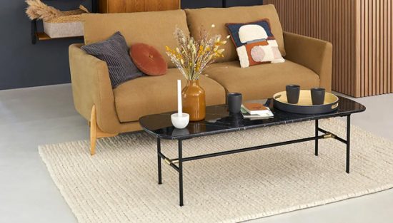 table basse marbre noir