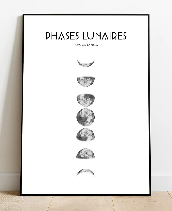 affiche phases lune