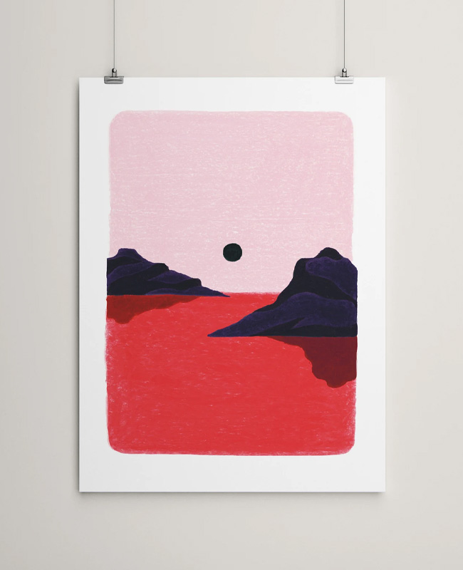 affiche paysage abstrait minimaliste printable a imprimer