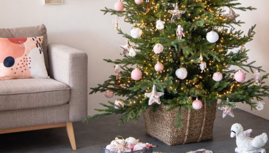 deco sapin noel rose blanc