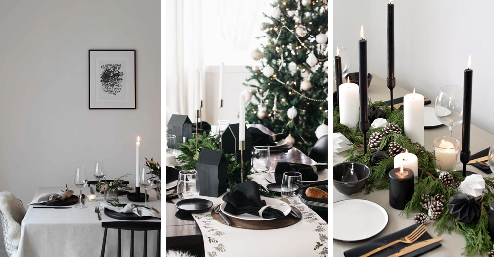 Comment adopter le blanc et le noir pour la déco de la table de Noël ?