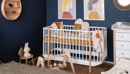 deco chambre bebe bleu nuit