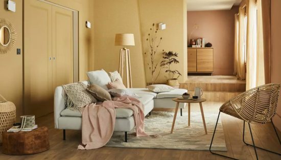 deco salon beige jaune