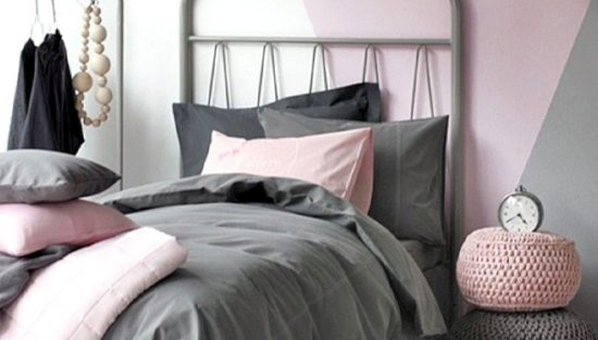 deco chambre fille gris rose
