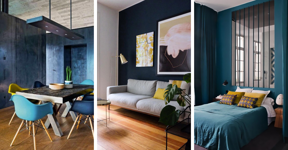 Associer le jaune moutarde et le bleu canard pour une déco moderne | My