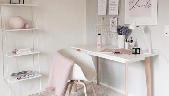 deco bureau gris rose