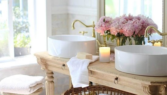deco salle de bain campagne chic