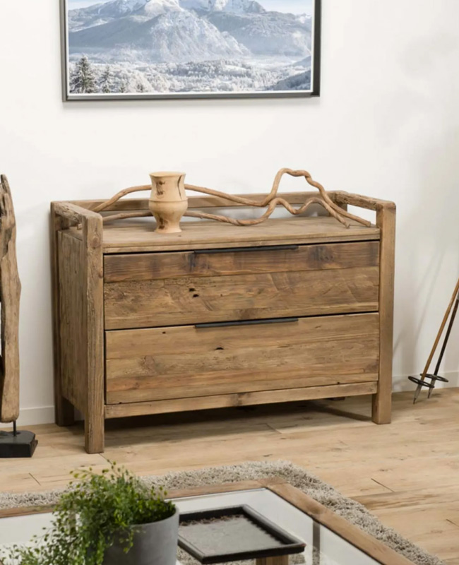 commode basse bois recup