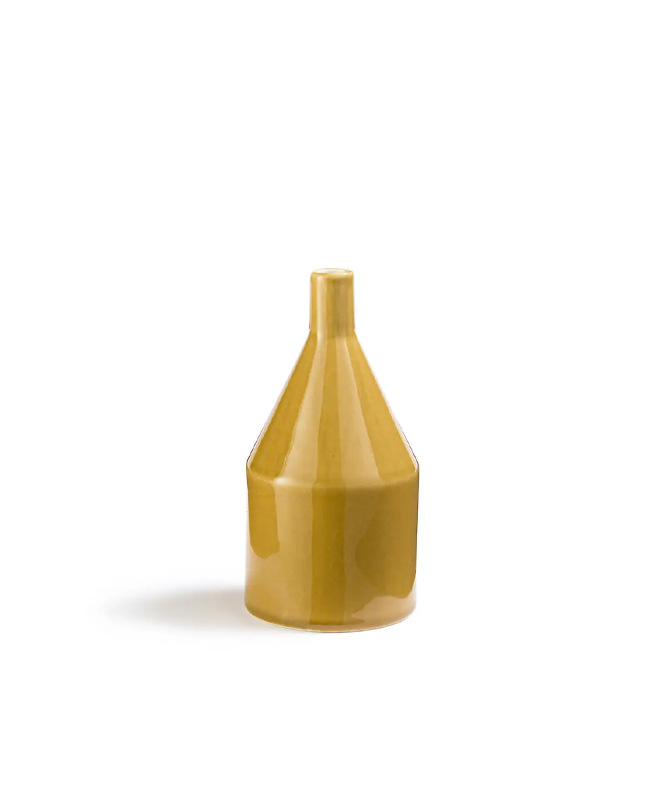 vase bouteille scandinave jaune
