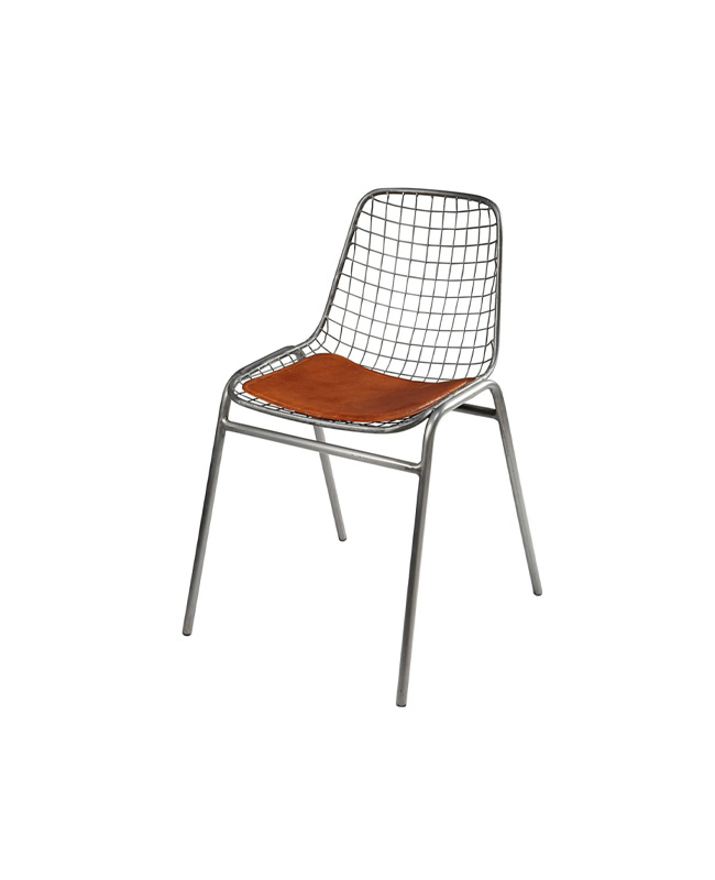 chaise cuir metal industrielle
