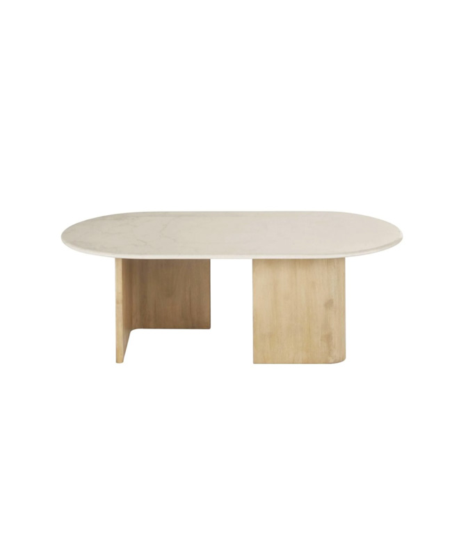 table basse marbre blanc bois