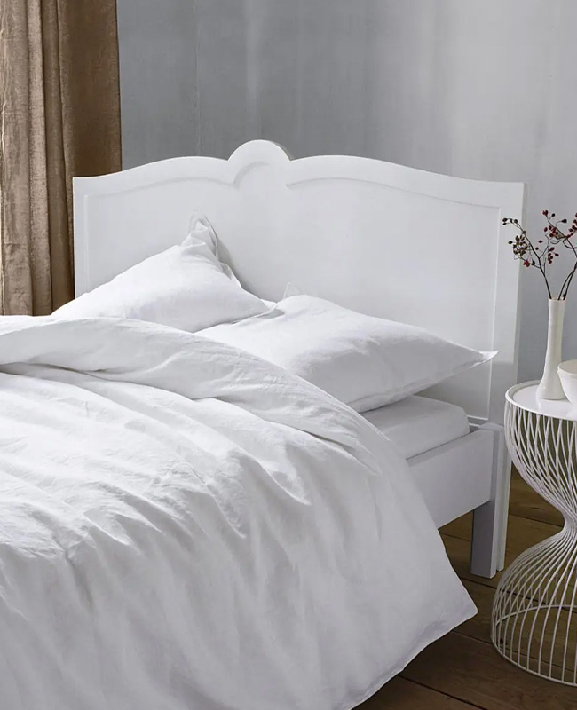 tete de lit bois blanc laque