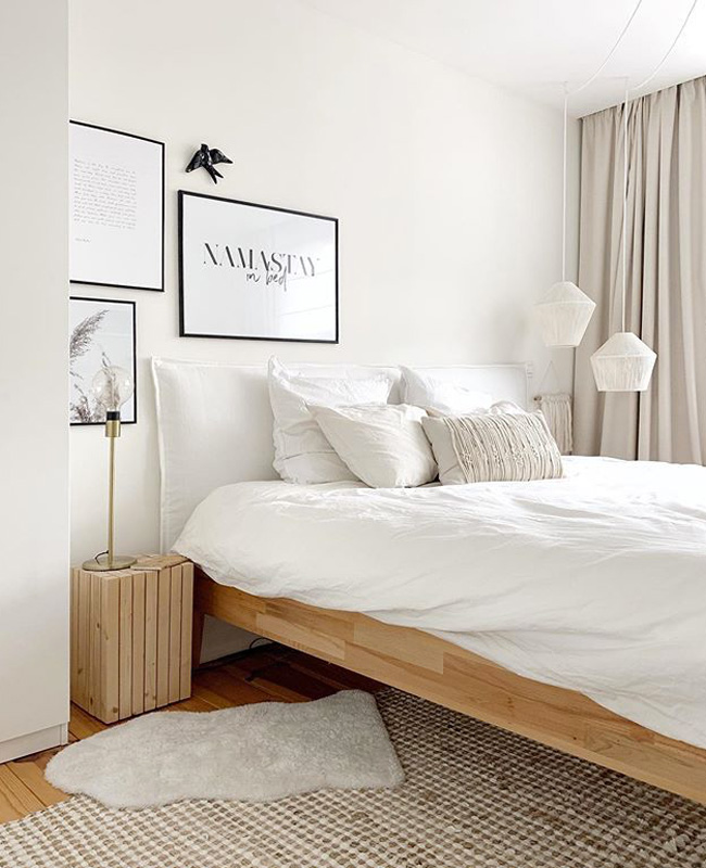 deco chambre minimaliste blanc bois