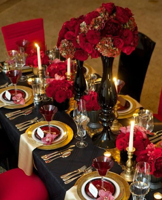 deco table noel rouge or noir