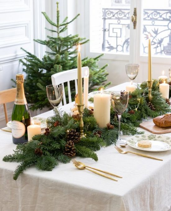 Comment associer le blanc et le vert pour la déco de la table de Noël ...