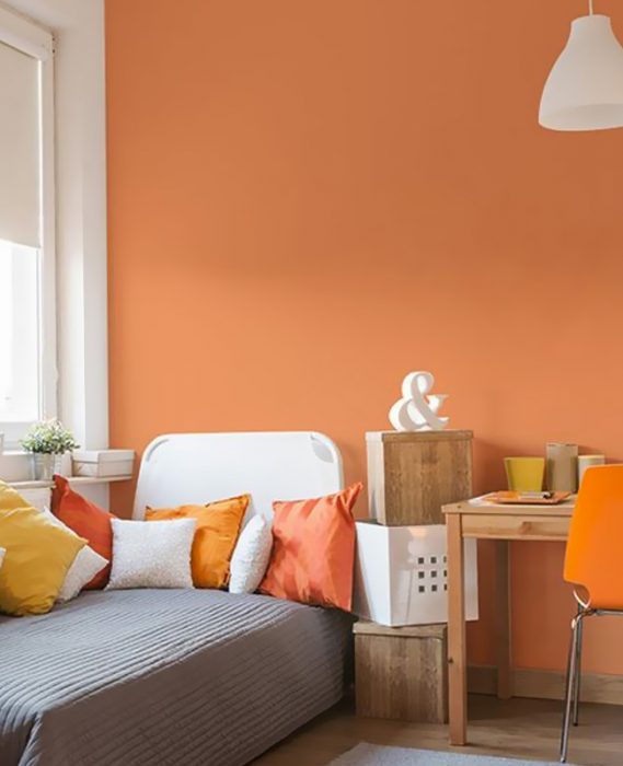 deco chambre ado orange peinture