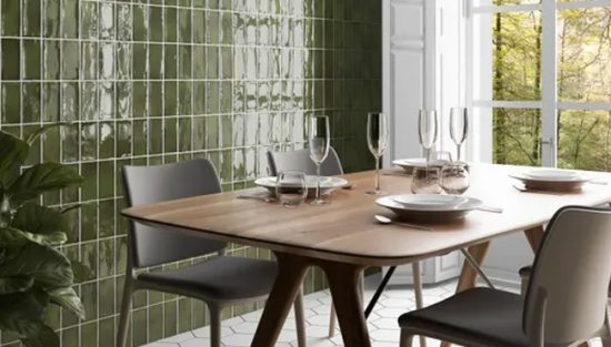 deco salle a manger vert kaki