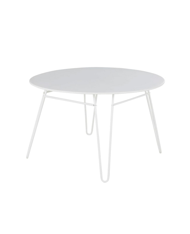 table jardin ronde metal blanc