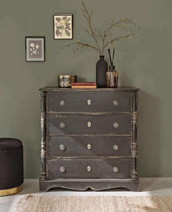 Commode / armoire, 82x55x30cm, shabby chic, vintage gris