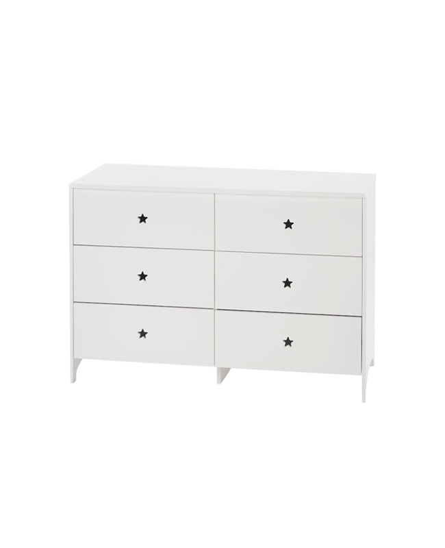 commode enfant 6 tiroirs blanche