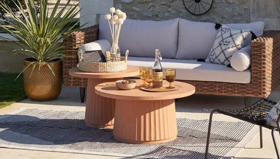 table basse jardin ronde