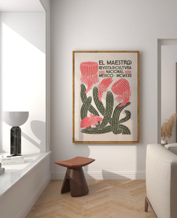 affiche cactus vintage a imprimer