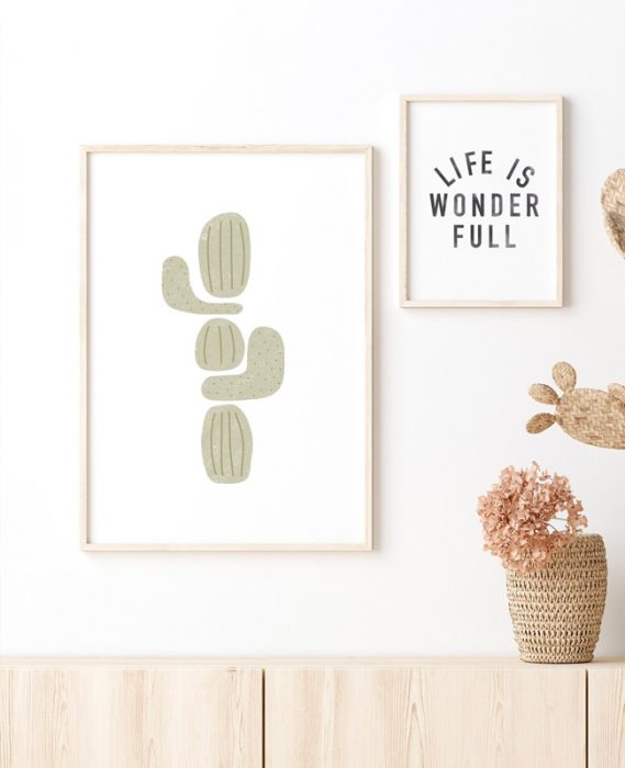 printable affiche cactus abstraite