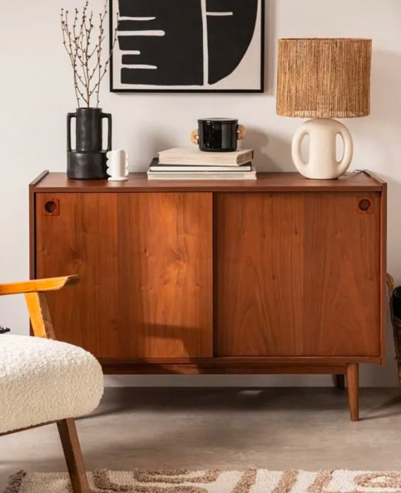 Loft Meuble Bois Buffet 50er Ans Design Buffet Haut Console