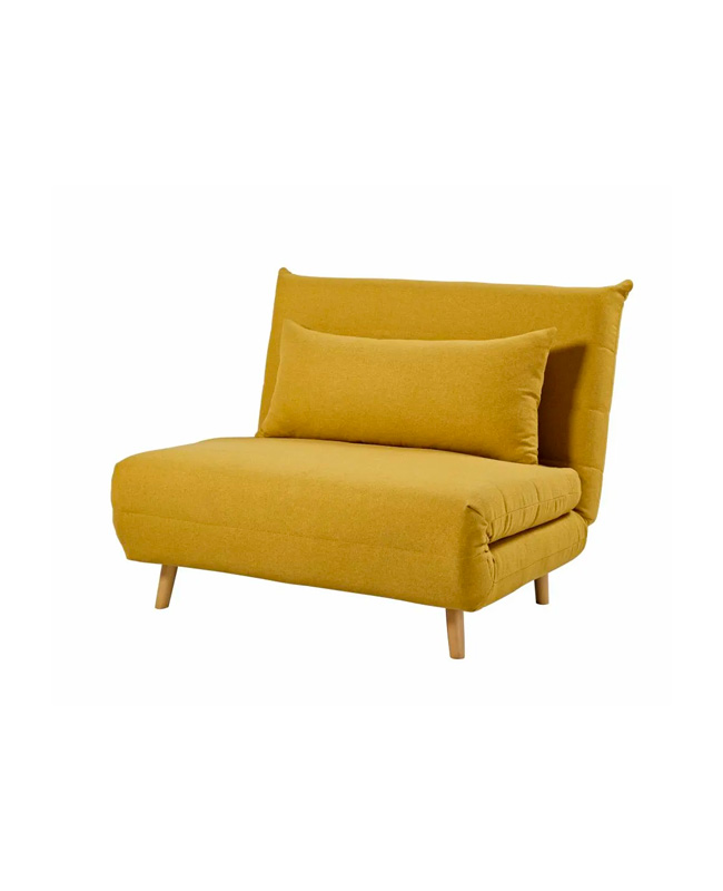 fauteuil lit enfant jaune moutarde