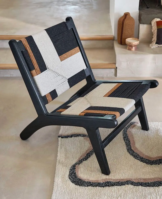 fauteuil zen noir tissage