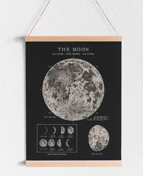 affiche lune noir blanc a imprimer