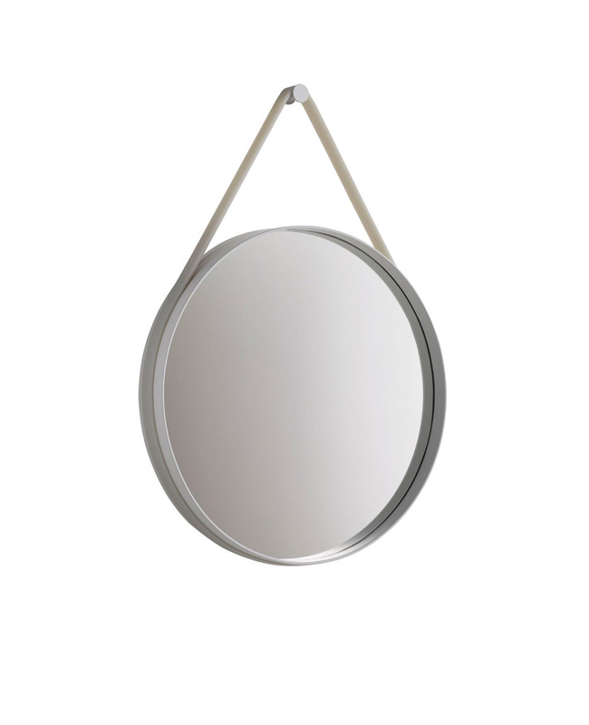 miroir rond gris