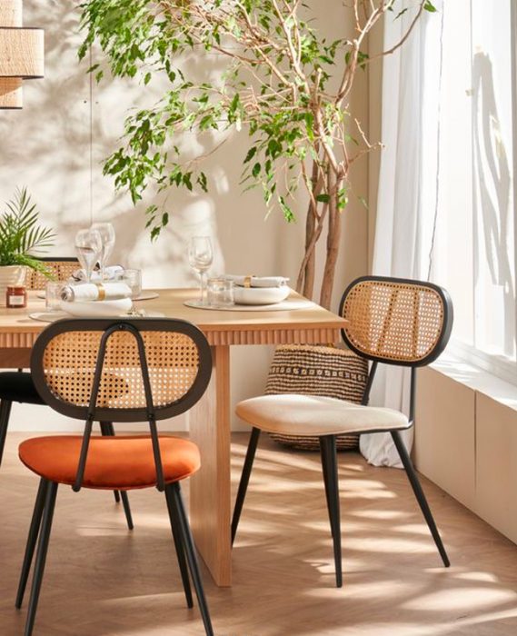 chaise terracotta deco salle a manger moderne naturelle