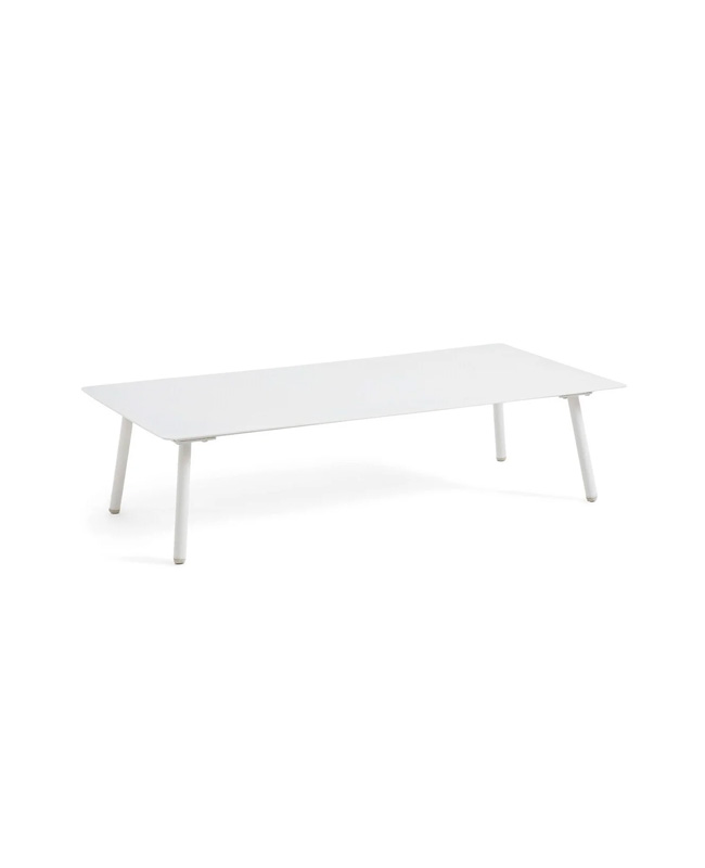 table basse jardin metal blanc
