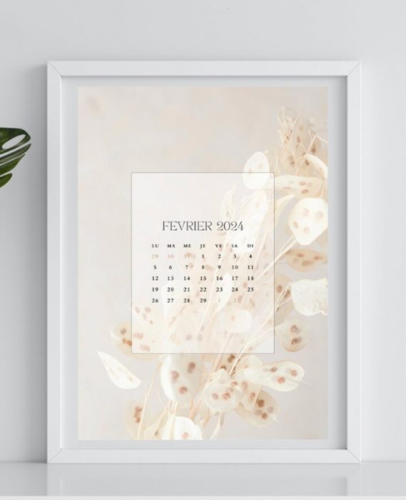 calendrier floral 2024 a imprimer
