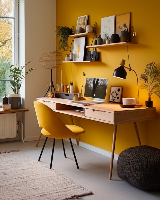 chaise jaune deco bureau