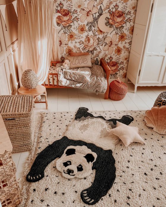 deco chambre bebe tapis panda