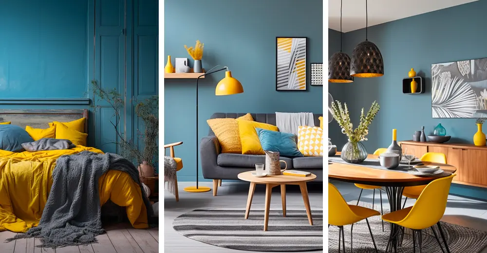 3 idées pour une déco en bleu, gris et jaune | My Blog Deco