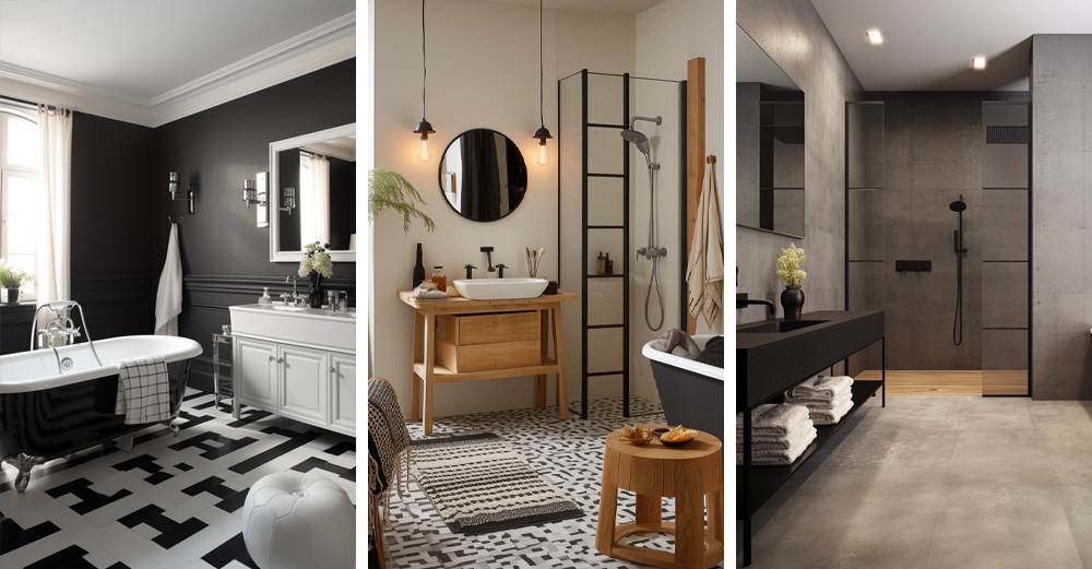 Salle De Bain Noir Et Blanc Carrelage