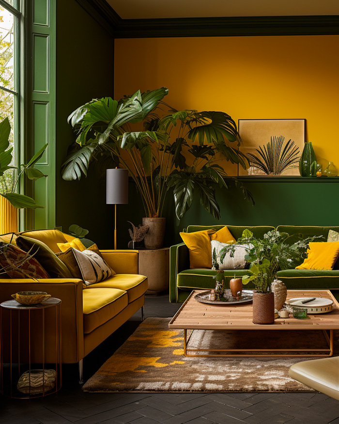 Une déco en vert kaki et jaune | My Blog Deco