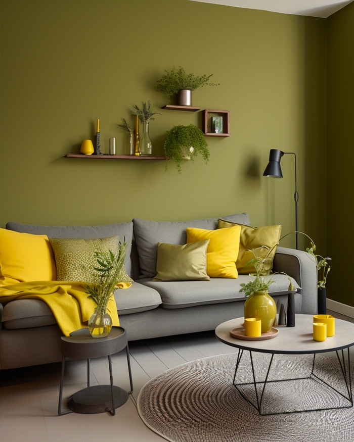 Une déco en vert kaki et jaune | My Blog Deco