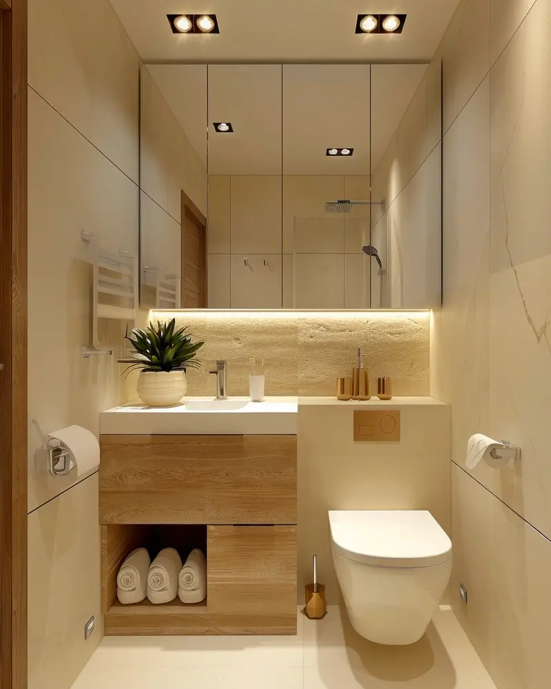 deco toilettes wc beige blanc moderne
