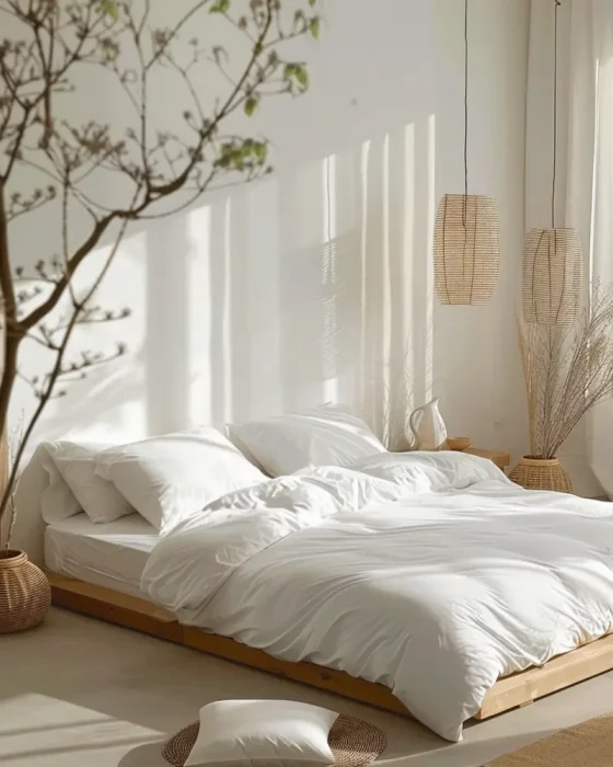 deco chambre zen blanc bois