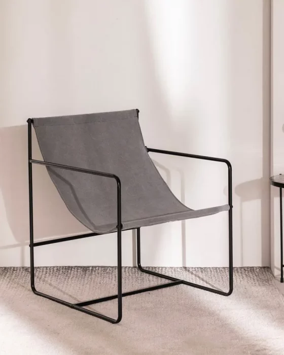fauteuil toile metal design