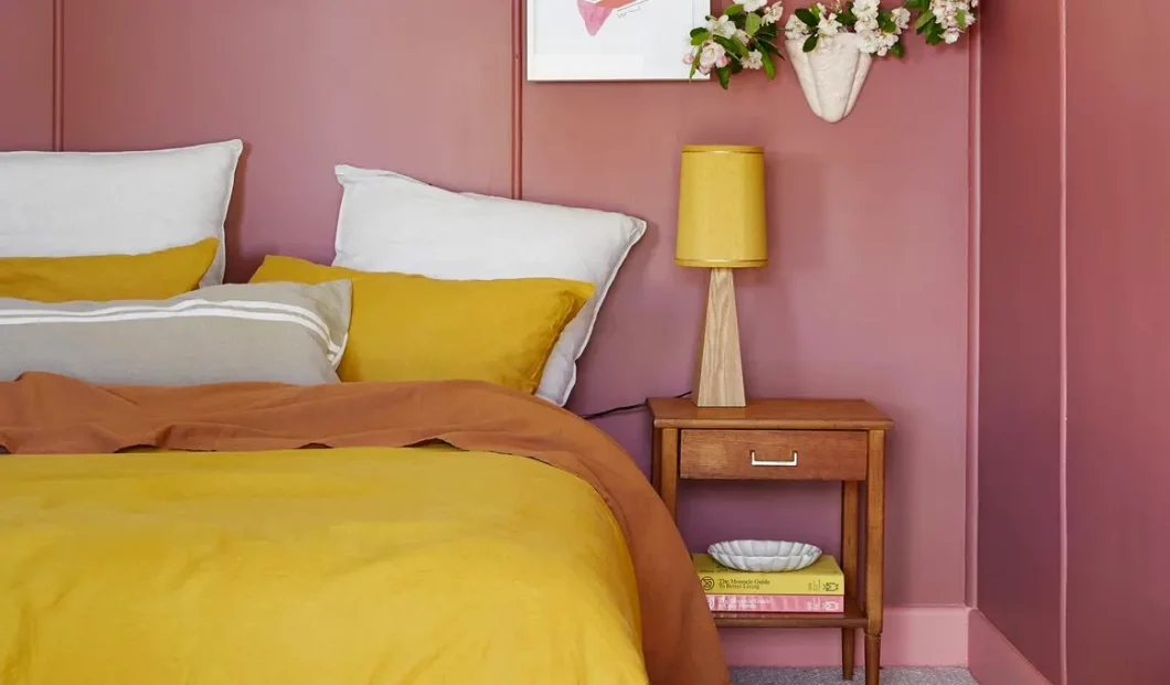 deco chambre rose jaune