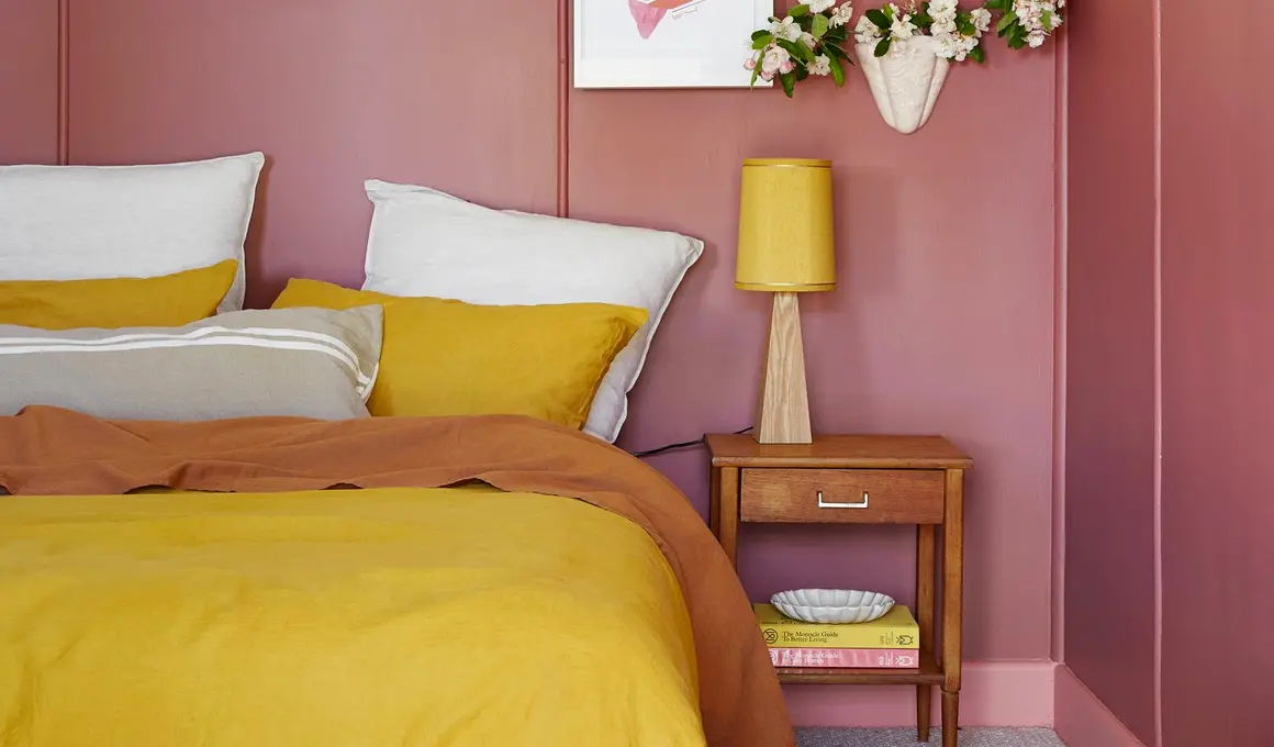 deco chambre jaune rose
