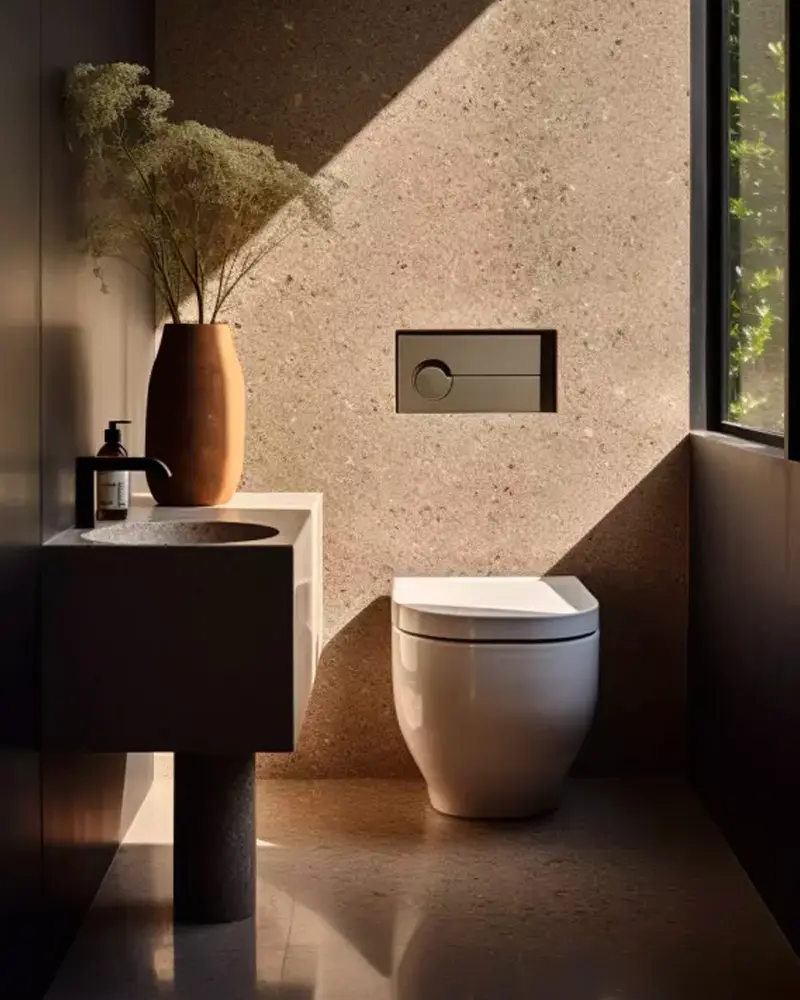 deco toilettes moderne beige noir