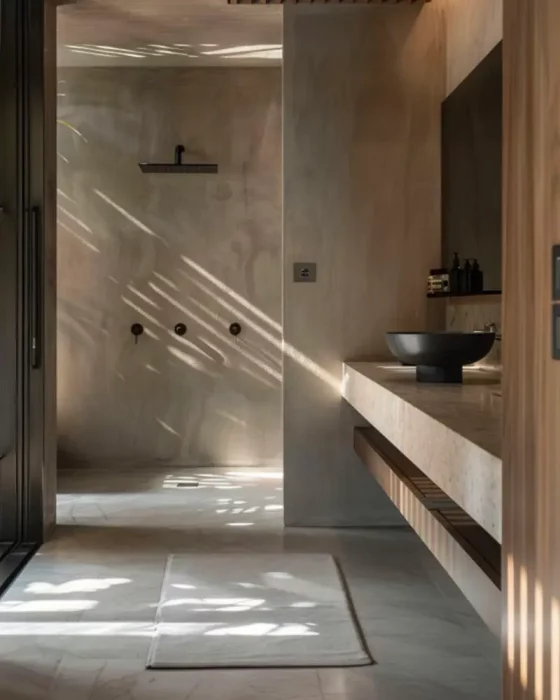 deco salle de bain minimaliste beton