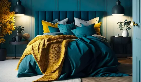 deco bleu jaune vert